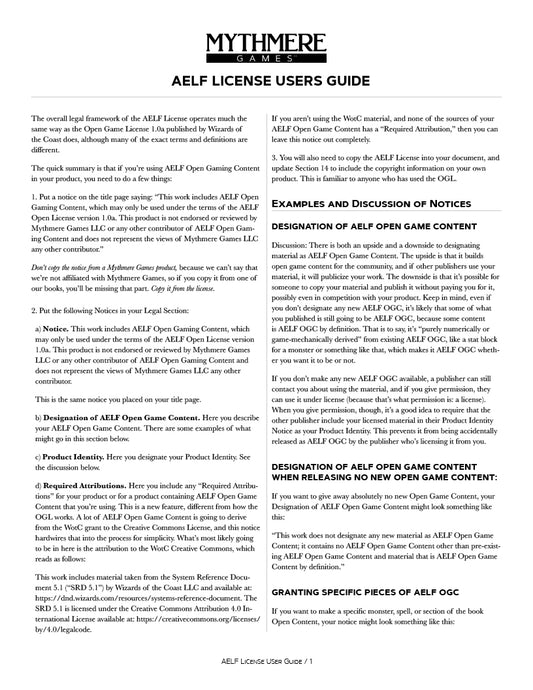 AELF License Users Guide