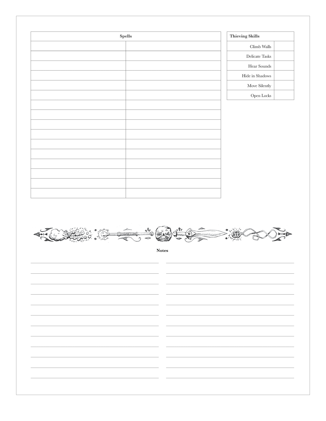 Swords & Wizardry Complete Character Sheets - PDF (FREE!)