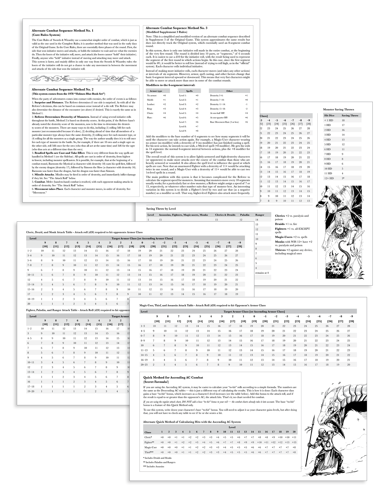 Swords & Wizardry Complete Referee Screen Inserts - PDF